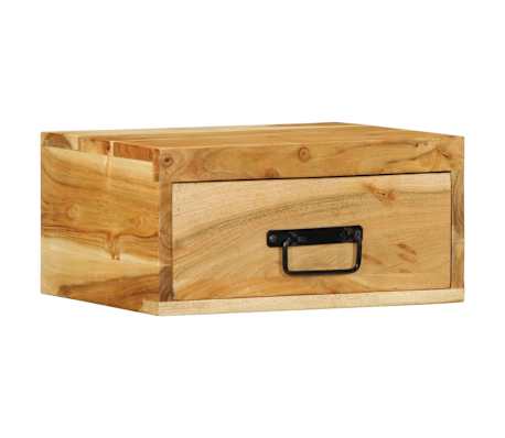 vidaXL Wall-mounted Bedside Cabinet Solid Wood Acacia