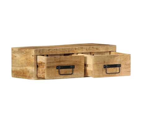 VidaXL Meuble TV mural 60x30x19 cm bois massif de manguier brut