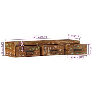 Nástěnná TV skříňka 100 x 30 x 19 cm masivní recyklované dřevo - obrázek 12