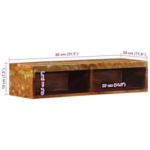 Nástěnná TV skříňka 80 x 30 x 19 cm masivní akáciové dřevo - obrázek 11