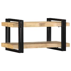 vidaXL Wandregal 70x33x35 cm Raues Massivholz Mango