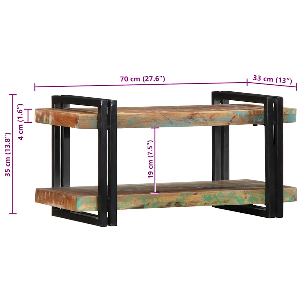 Stenska polica Multicolor Masivni les obnovljen - slika 13