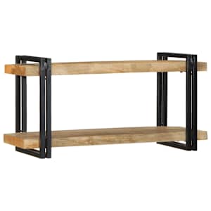 Nástěnná police 90x33x45 cm masivní hrubý mangovník - obrázek 6