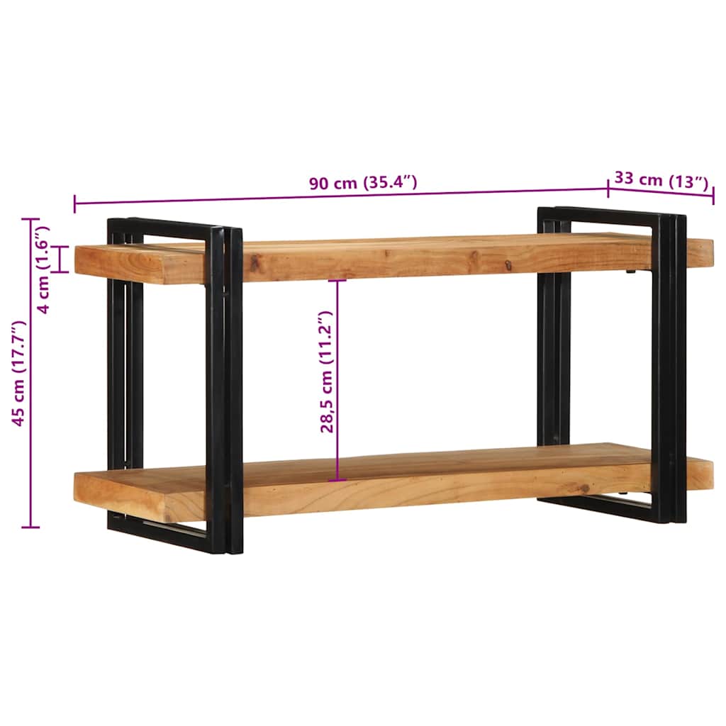 Wandschap 90x33x45 cm massief acaciahout image 13