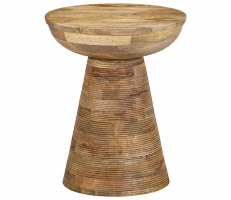 vidaXL Side Table Natural Mango Wood Solid Build Small Durable Round