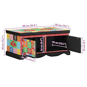 Konferenční stolek Multicolour 90x50x40 cm Masivní dřevo Mango - obrázek 11
