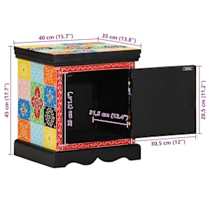 Noční skříňka 2 ks Multicolour 40x35x45 cm Masivní dřevo Mango - obrázek 12