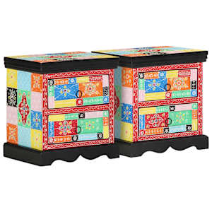Noční skříňka se zásuvkou 2 pcs Vícebarevný 40 x 35 x 45 cm - obrázek 8