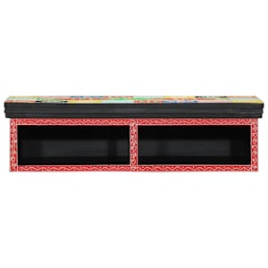 TV omarica s polico večbarvno 80 x 30 x 22 cm Konstruiran les