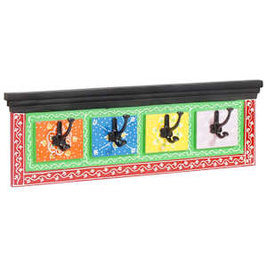 Věšák na kabáty Černá 80 x 25 x 2 cm Masivní mangové dřevo - obrázek 4