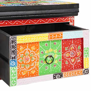 Noční skříňka se zásuvkou 2 pcs Vícebarevný 40 x 30 x 28 cm - obrázek 9