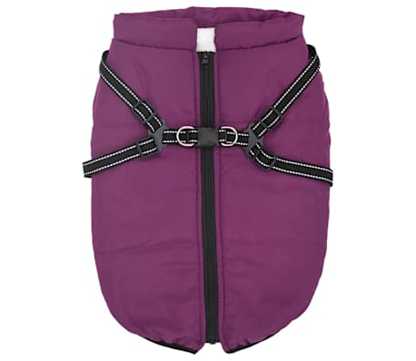 vidaXL Hundemantel mit Geschirr Wasserdicht Reflektierend Lila L68