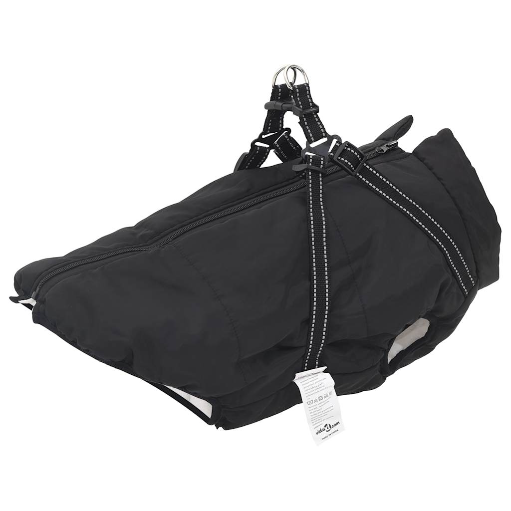 vidaXL Hundemantel mit Geschirr Wasserdicht Reflektierend Schwarz 4XL