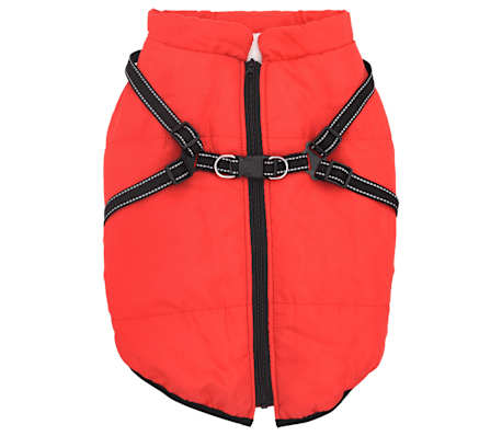 vidaXL Hundemantel mit Geschirr Wasserdicht Reflektierend Rot L52