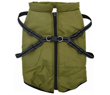vidaXL Hundemantel Geschirr Wasserdicht Reflektierend Armeegr&uuml;n L48