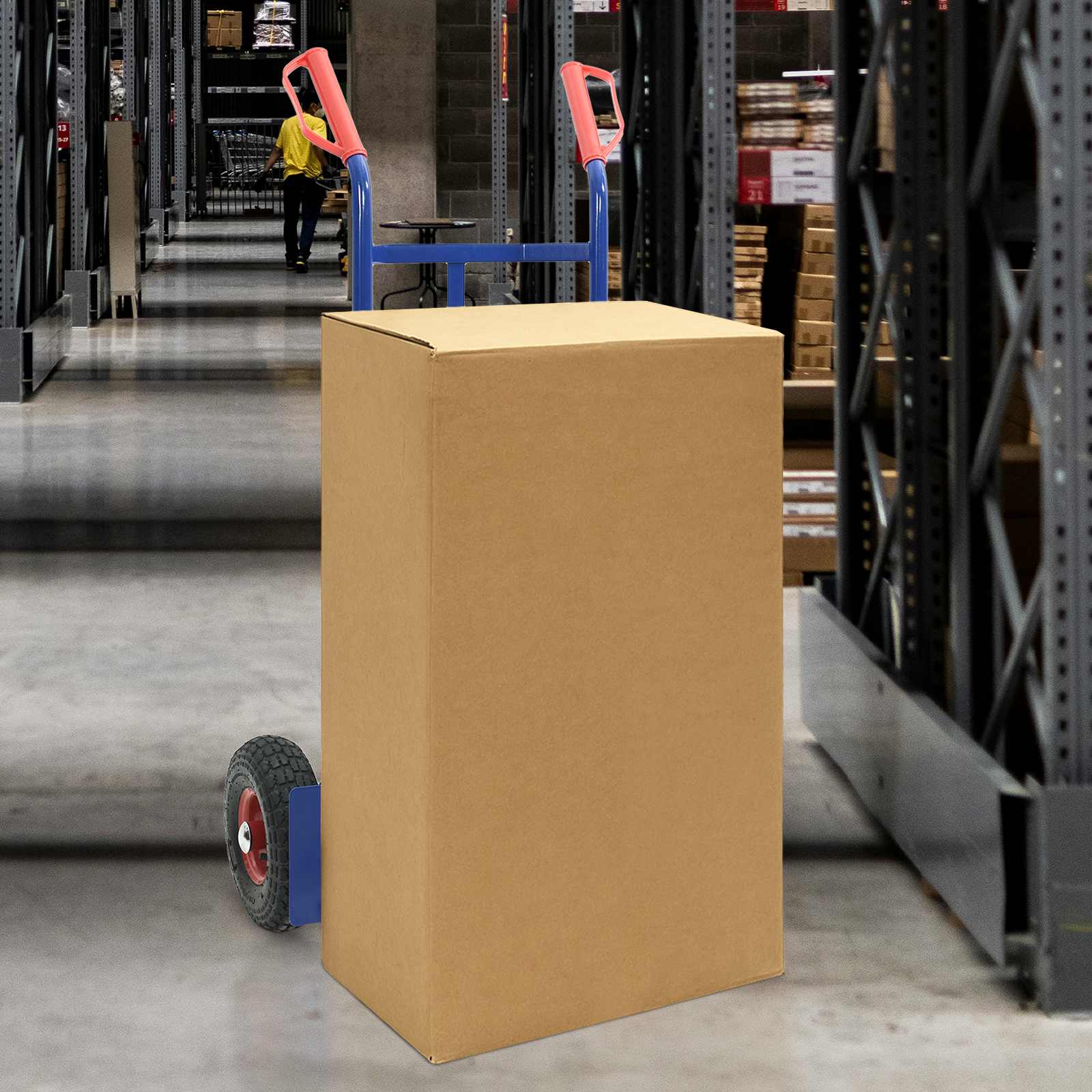 vidaXL Cărucior manual Albastru și roșu 57 x 46 x 113 cm Oțel