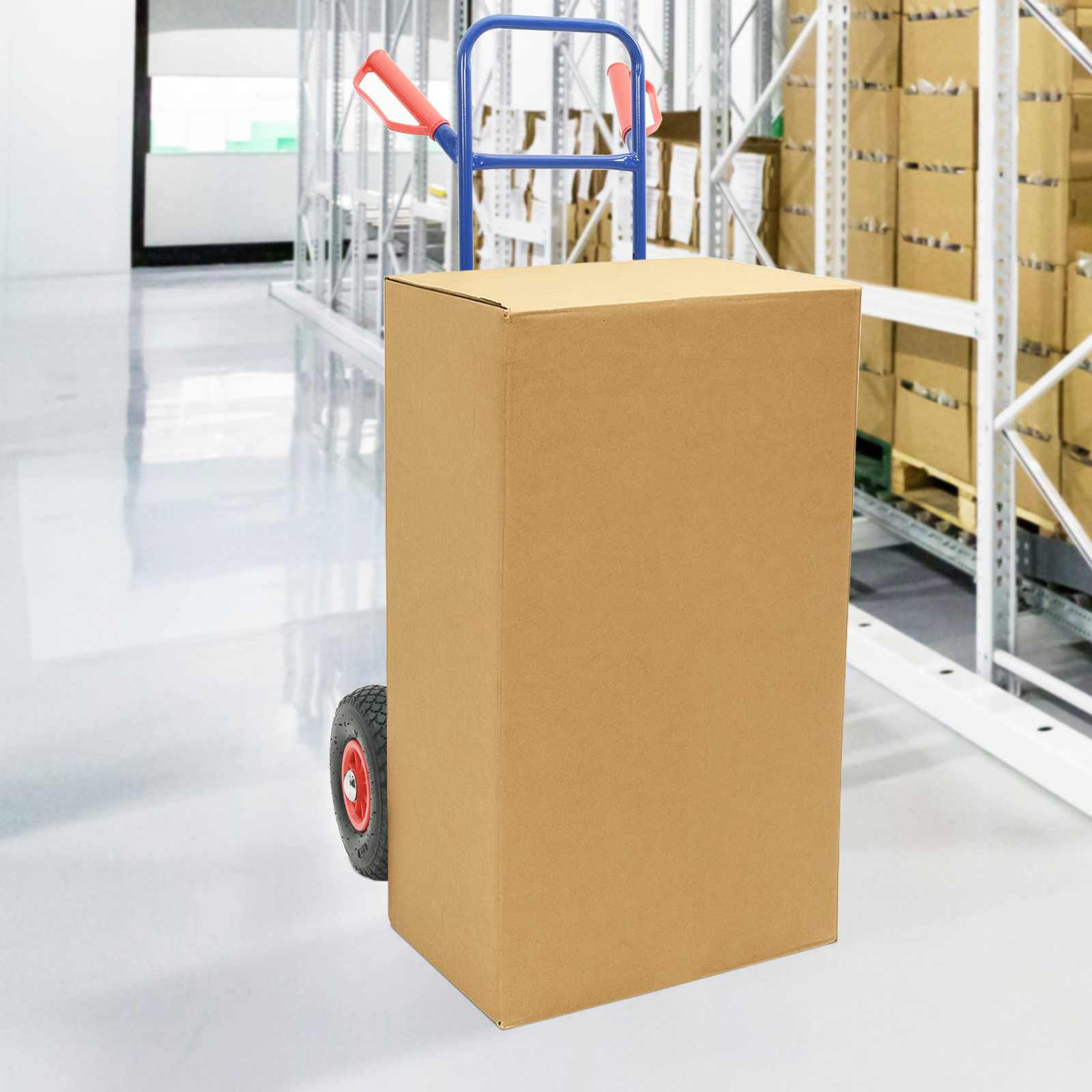 vidaXL Cărucior manual Albastru și roșu 49,5 x 53 x 114 cm Oțel