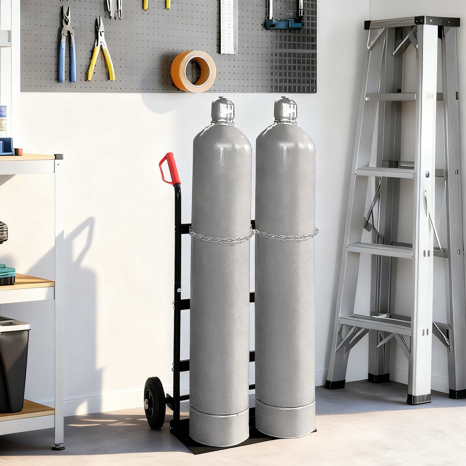 vidaXL Cărucior manual Negru și roșu 63 x 43,5 x 110 cm Oțel