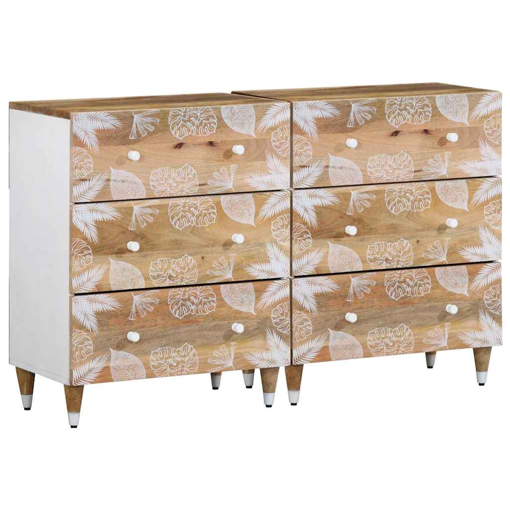 vidaXL Sideboards 2 Stk. 60x33,5x75 cm Massivholz Mango