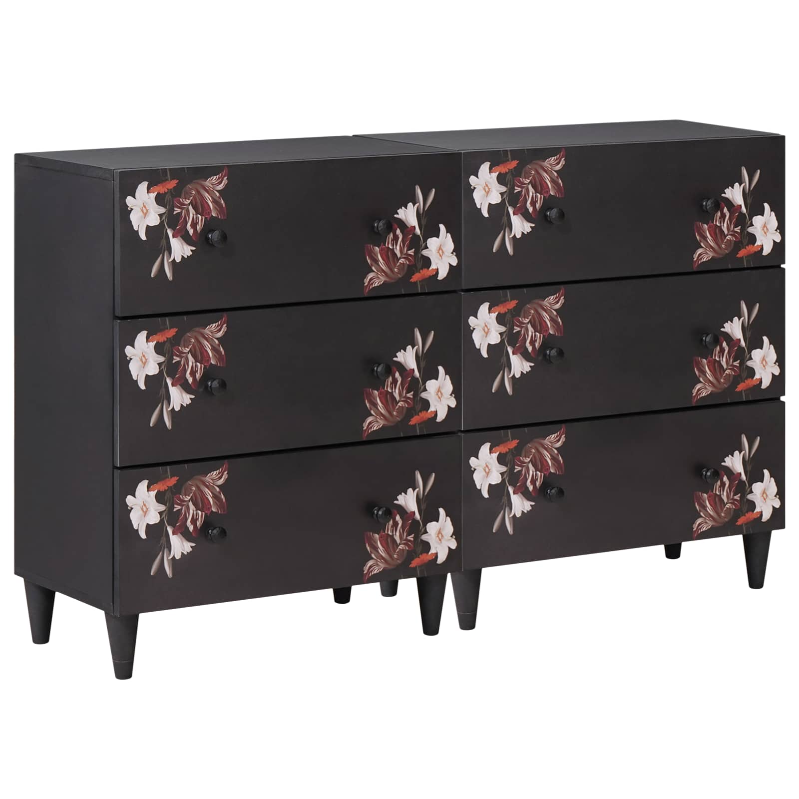 Opslagkasten 2 st 120 x 33 x 75 cm Massief Mango Hout image 2