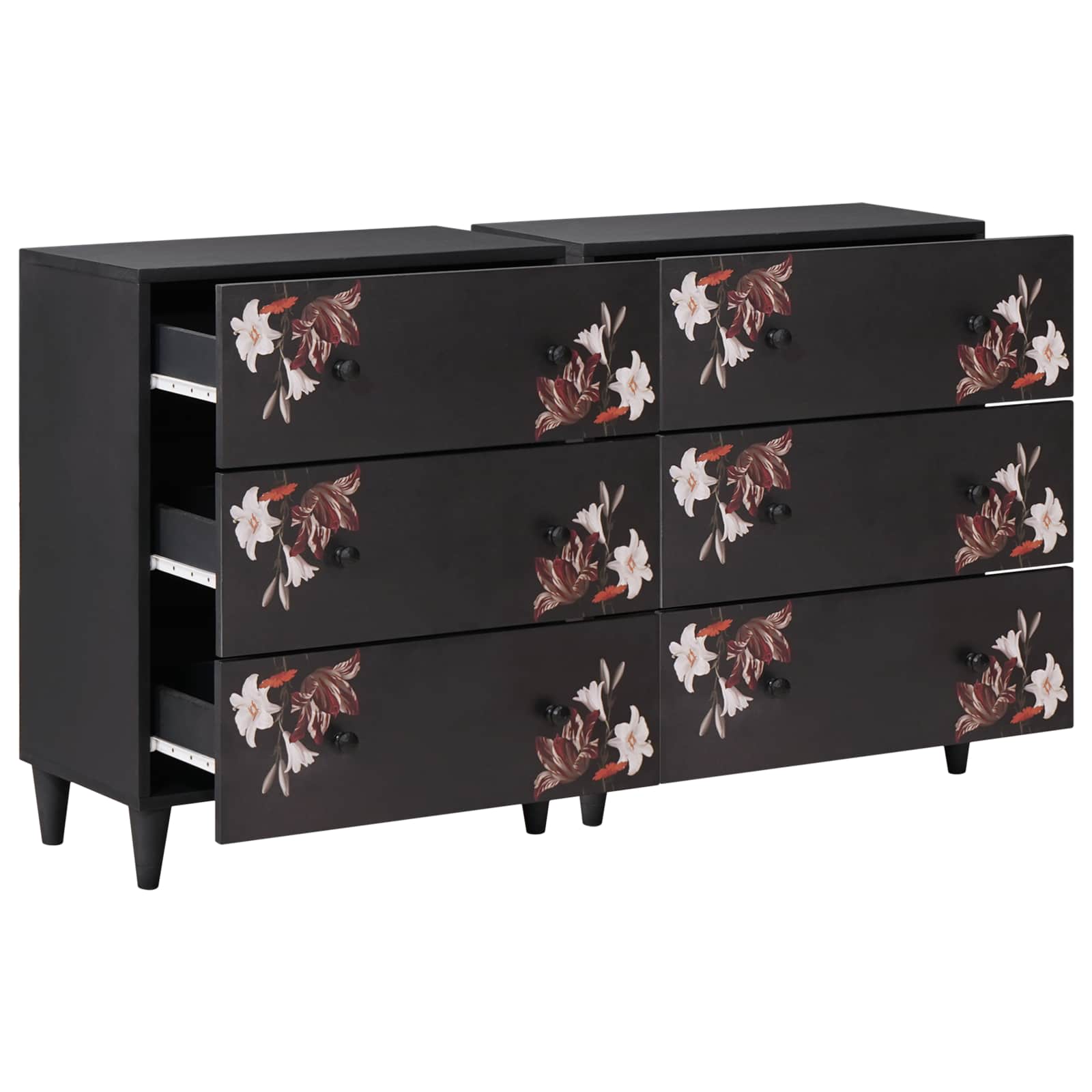 Opslagkasten 2 st 120 x 33 x 75 cm Massief Mango Hout image 3