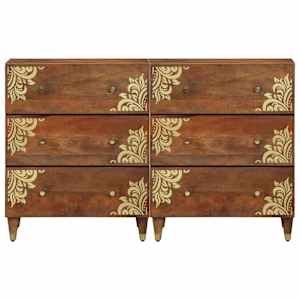 Servírovací skříň s policí 2 pcs medová hnědá 60 x 33 x 75 cm - obrázek 4
