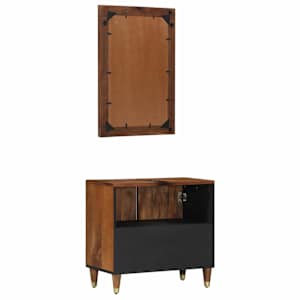 Sada koupelnových skříněk Nástěnný se dveřmi 2 pcs Medová hnědá - obrázek 6