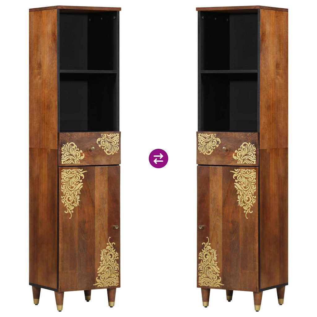 Badkamermeubelset 3 pcs Honingbruin Massief Ruw Mango Hout image 13