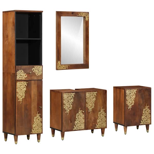 vidaXL Vannitoa kapikomplekt 4 tk Meepruun 62 x 33 x 58 cm