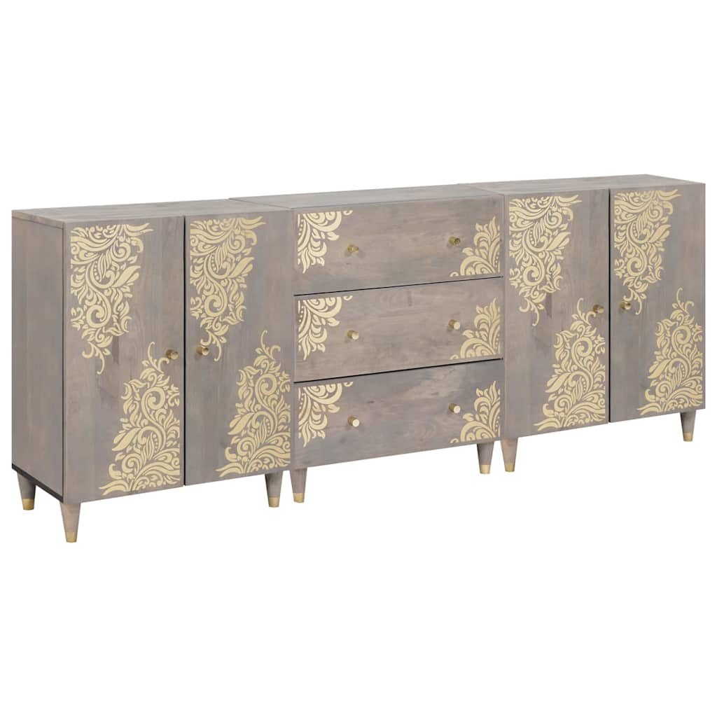 vidaXL Set de mobilier pentru baie 3 pcs Gri și Aur 180 x 33 x 75 cm