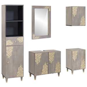 vidaXL Vannitoa kapikomplekt 5 tk Hall 62 x 33 x 58 cm Tugev mango puu