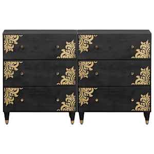 Servírovací skříň se zásuvkou 2 pcs Černá 60 x 33 x 75 cm - obrázek 5