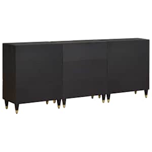 Sada koupelnových skříněk s policí 3 pcs Černá 180 x 33 x 75 cm - obrázek 6