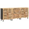 vidaXL Ladustamiskapid 3 tk 180 x 33 x 75 cm Tugev mango puu