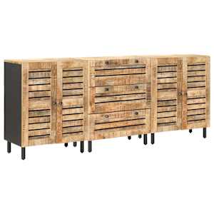 vidaXL Ladustamiskapid 3 tk 180 x 33 x 75 cm Tugev mango puu