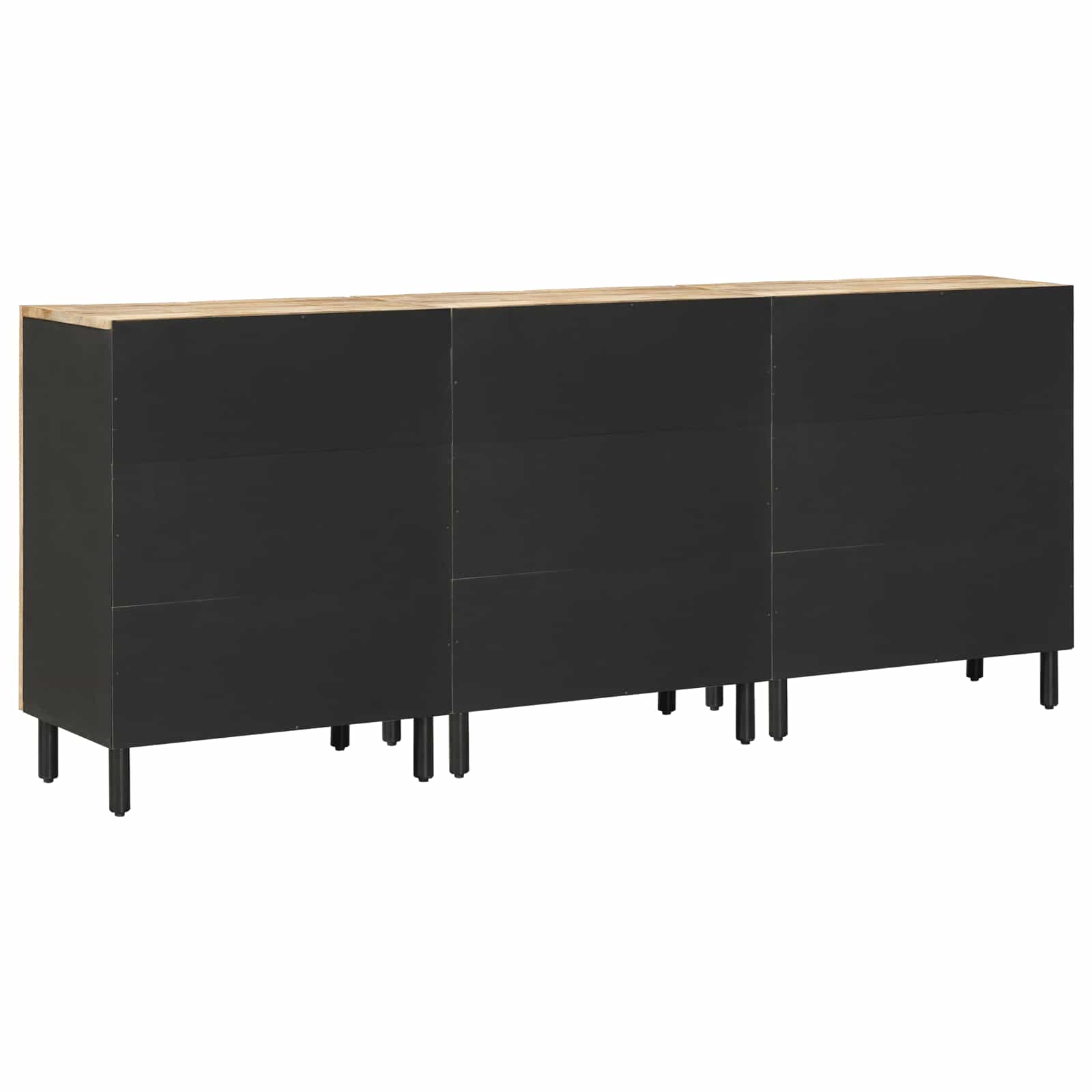 Opslagkasten 3 st 180 x 33 x 75 cm Massief Mango Hout Naturel image 7