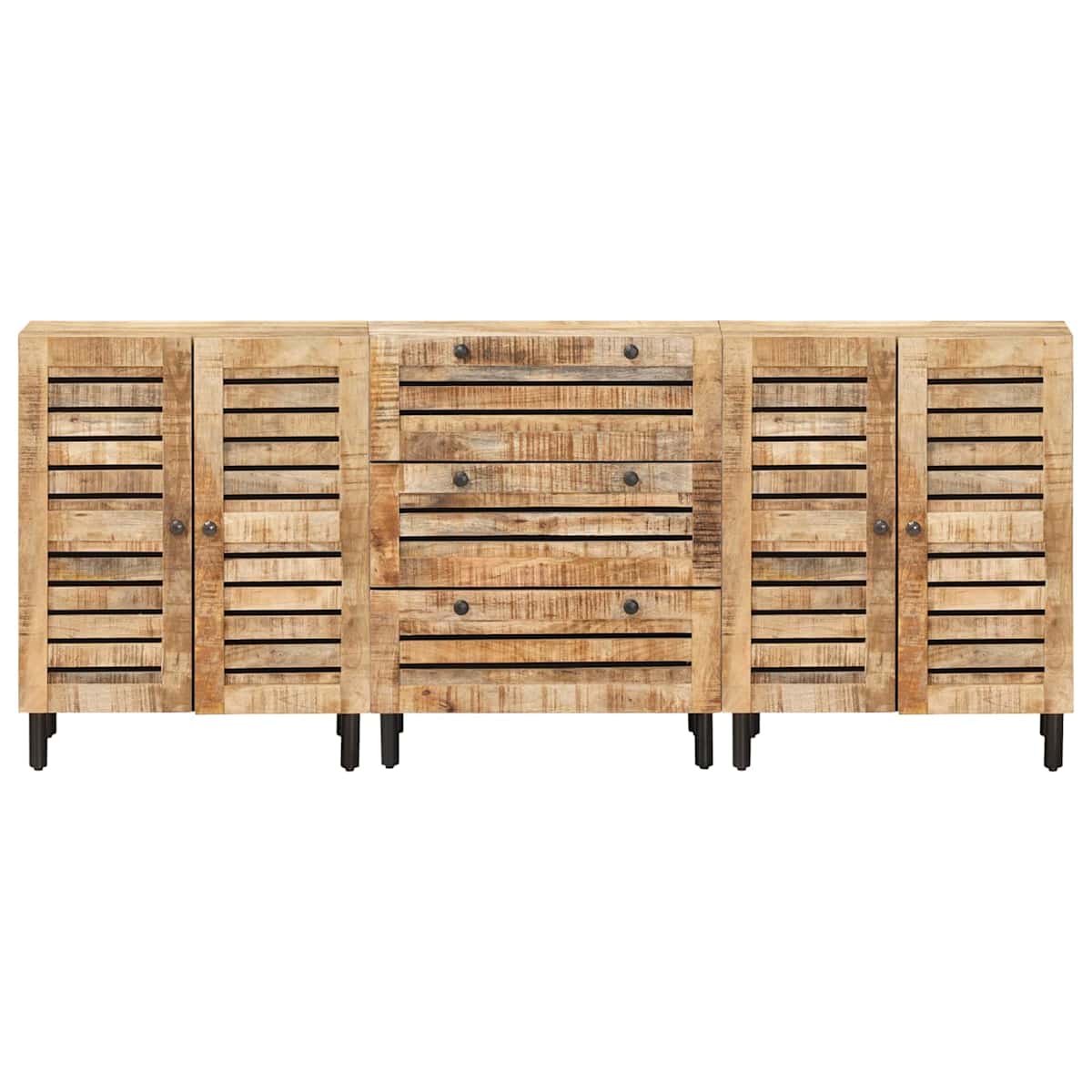 Opbevaringsskabe 3 stk. 180 x 33 x 75 cm Massivt mangotræ - Billede 6