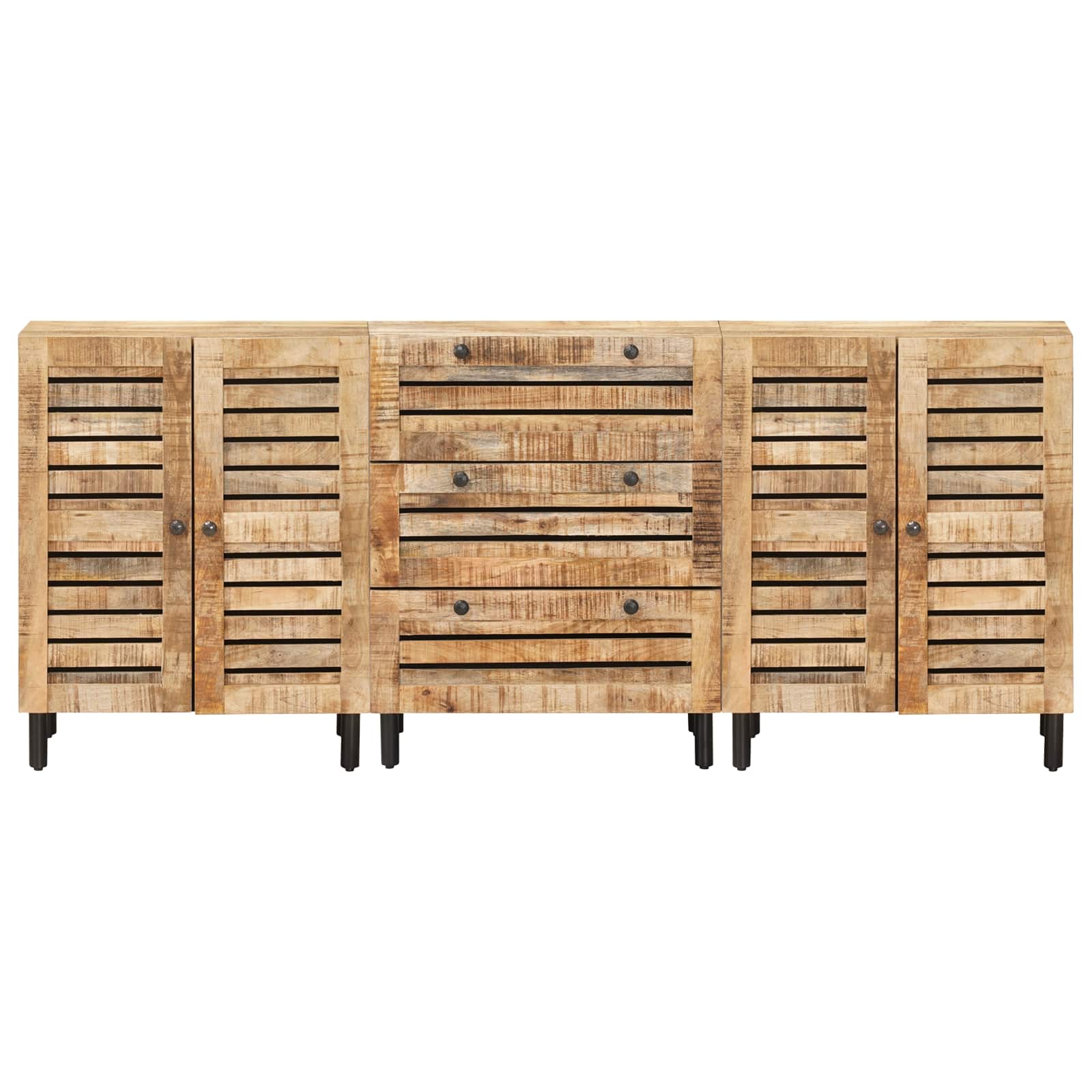 Opslagkasten 3 st 180 x 33 x 75 cm Massief Mango Hout Naturel image 6