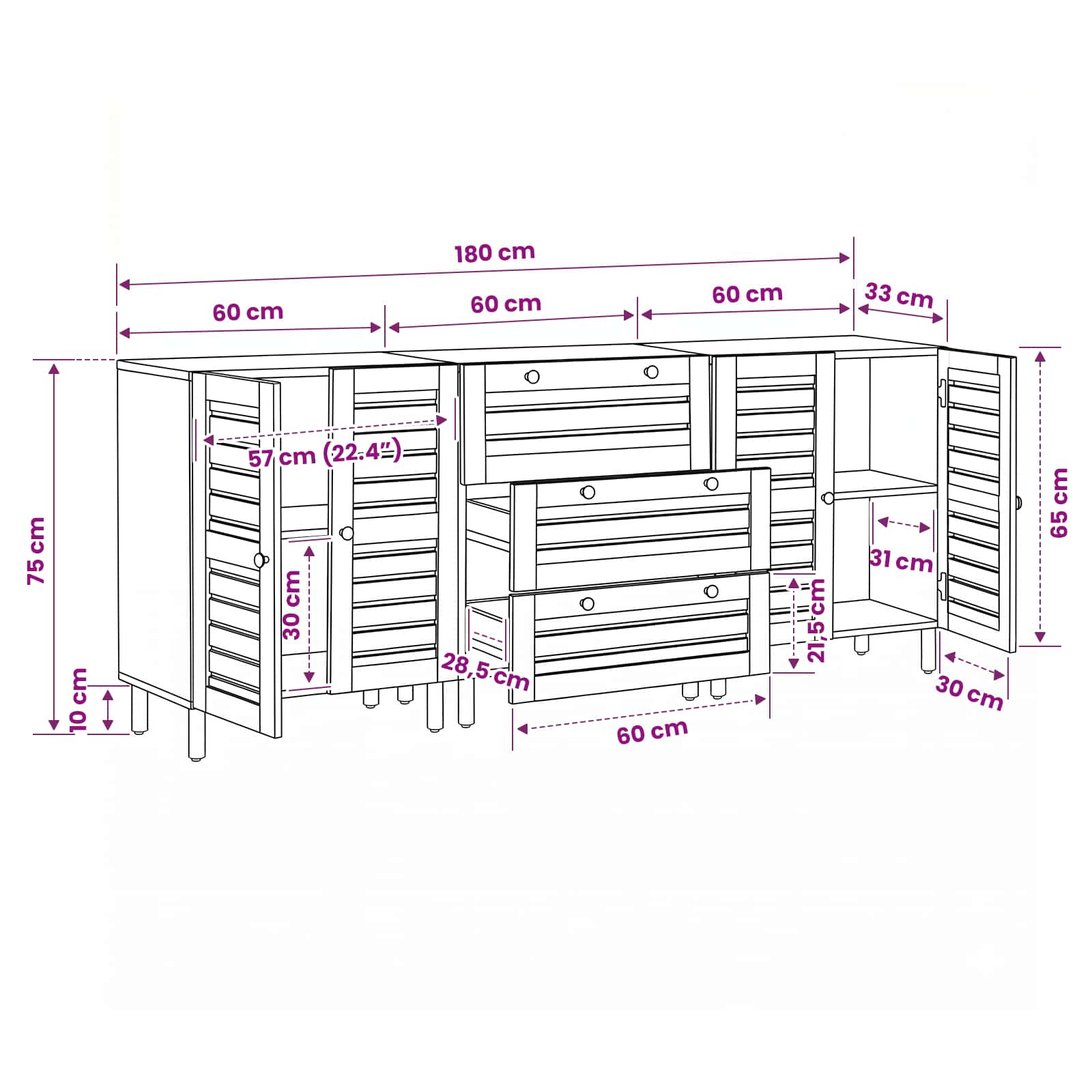 Storage Cabinets size guide