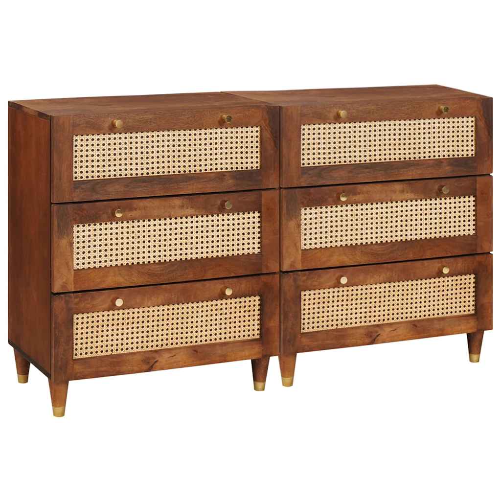 Dressoir Set 2 pcs Bruin 60 x 33.5 x 75 cm Massief mangohout