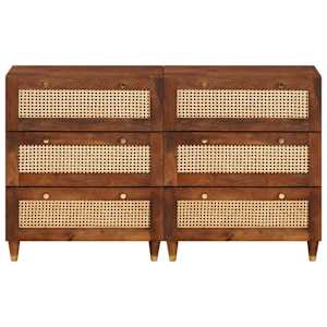Sestava komody 2 pcs Hnědá 60 x 33,5 x 75 cm - obrázek 4