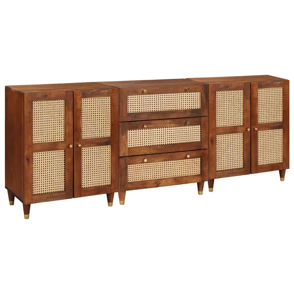 Skænk Sæt 3 pcs Brun 180 x 33 x 75 cm Massivt mangotræ