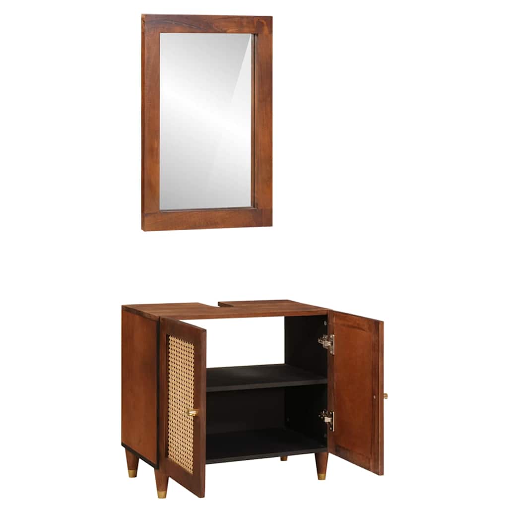 vidaXL Badkamermeubels met lade 2 pcs 62 x 33 x 58 cm Massief Mango Hout
