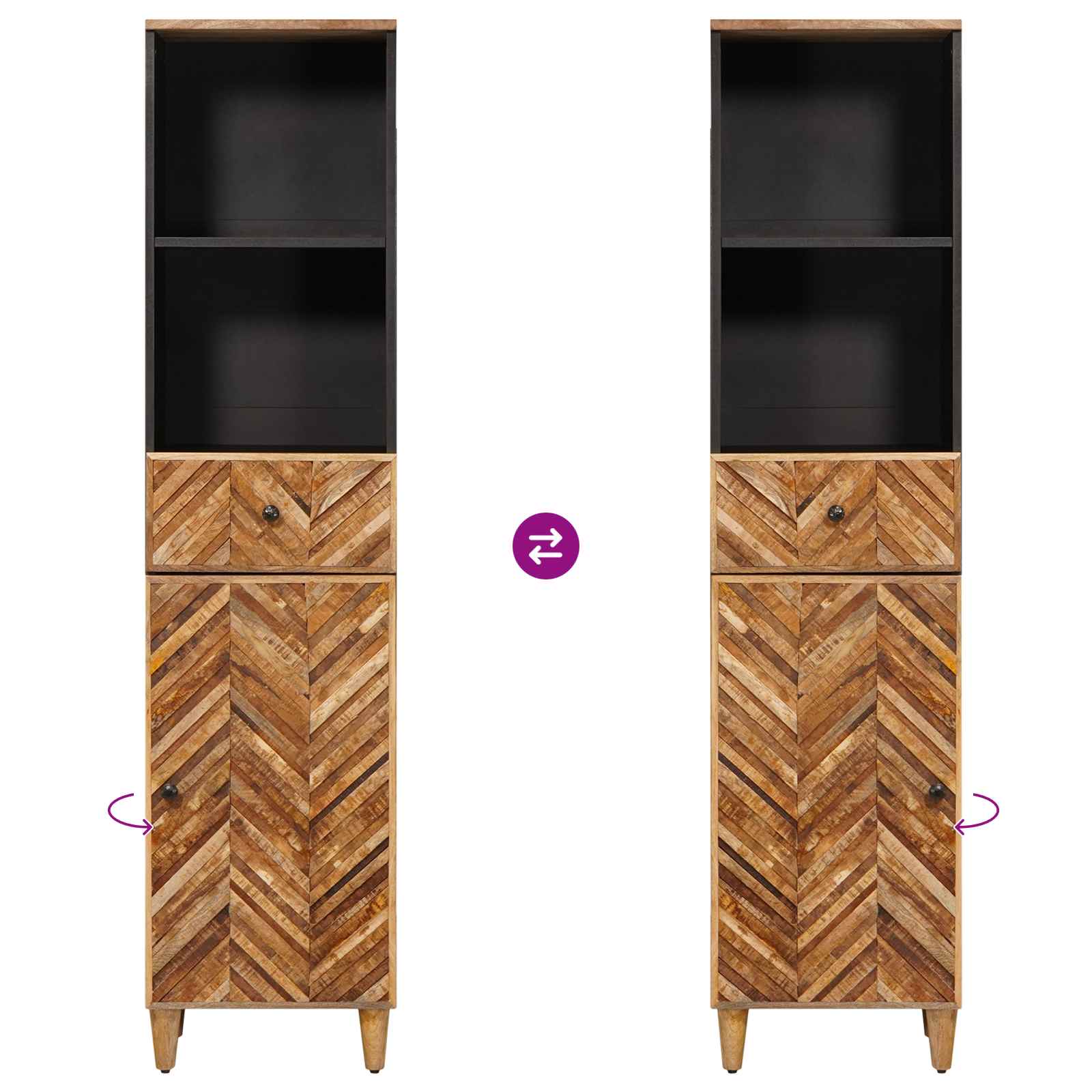 Badkamerkastenset met lade met opslag 3 pcs Massief Mango Hout image 14