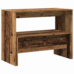 3dílná sada jídelního stolu a lavic old wood kompozitní dřevo - obrázek 7