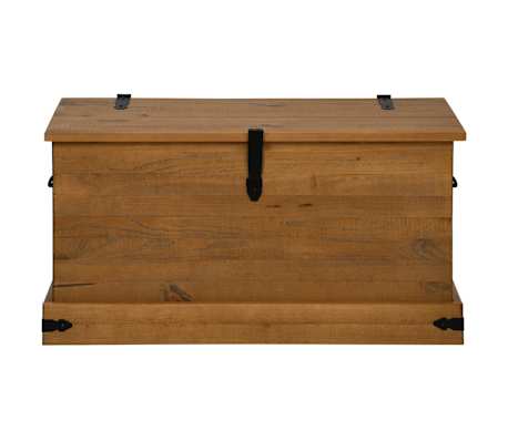 vidaXL Coffre de rangement HALDEN 91x48x47 cm bois massif pin