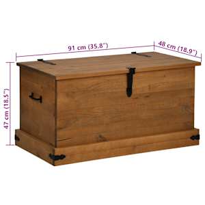 Úložná komoda HALDEN 91x48x47 cm Borovicový masiv - obrázek 9