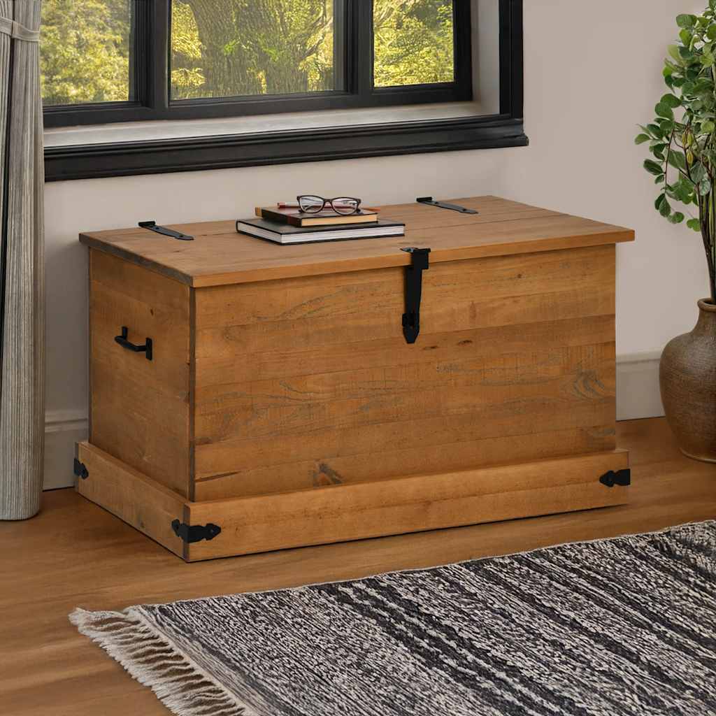 vidaXL Cufă de depozitare HALDEN 91x48x47 cm din lemn masiv de pin