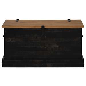 vidaXL Coffre de rangement HALDEN noir 91x48x47 cm bois massif pin