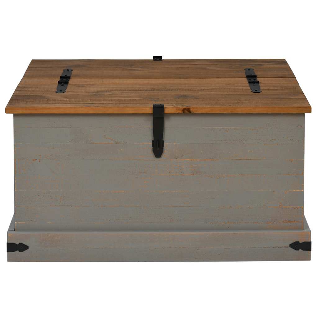 vidaXL Opbergkist HALDEN grijs 91x91x47 cm massief grenenhout afbeelding